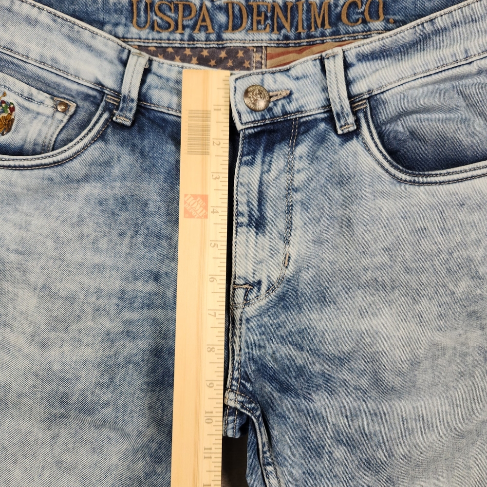 U.S. Polo Assn. Jeans Brandon Men's Acid Wash Blue Slim Tapered Size W33 - Picture 8 of 16